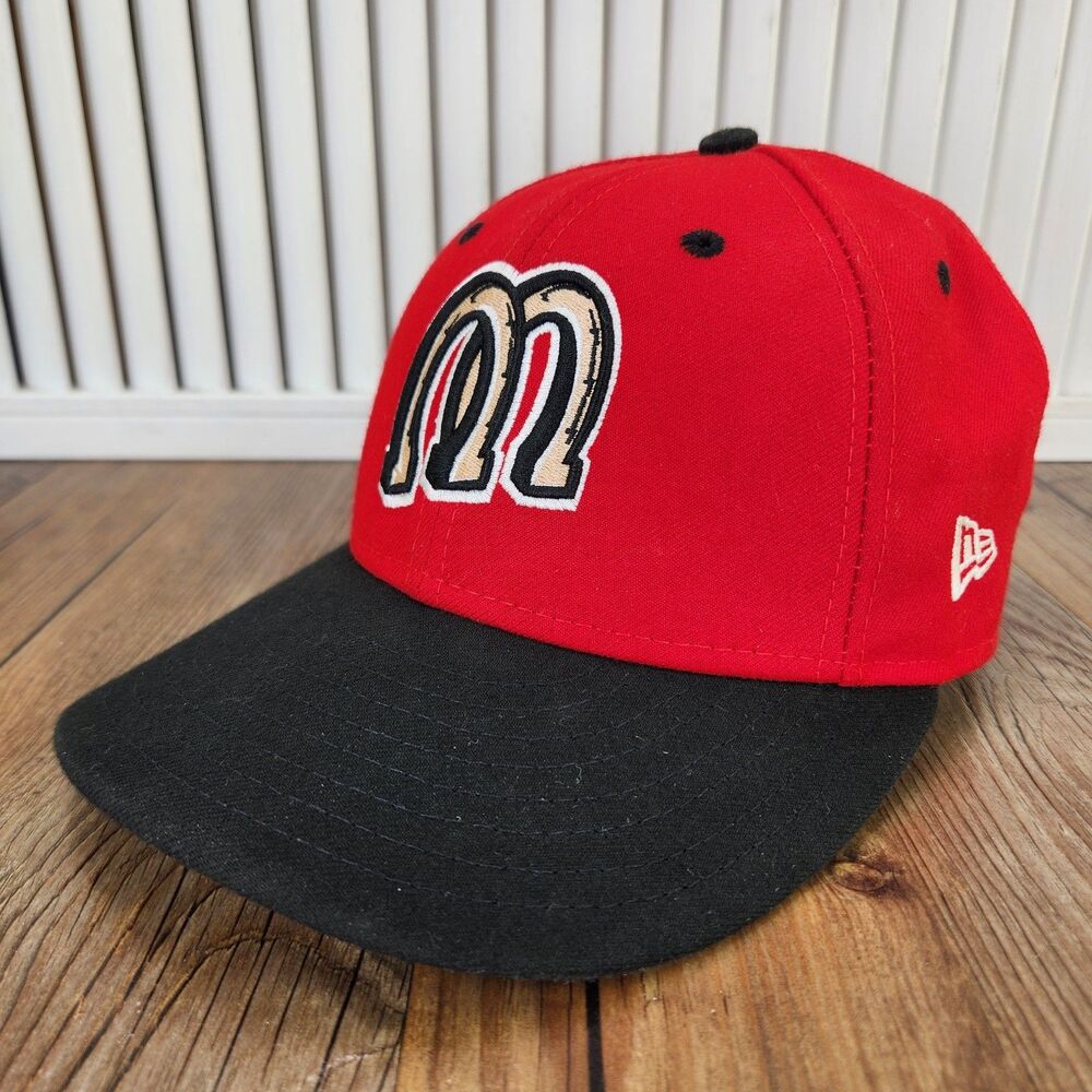 New Era 59fifty Billings Mustangs Minor League Baseball Cap Size 7 1/8 Red Black
